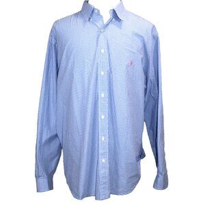 Ralph Lauren Shirt Big & Tall 2XB Gingham Check Plaid Button Down Pink Pony